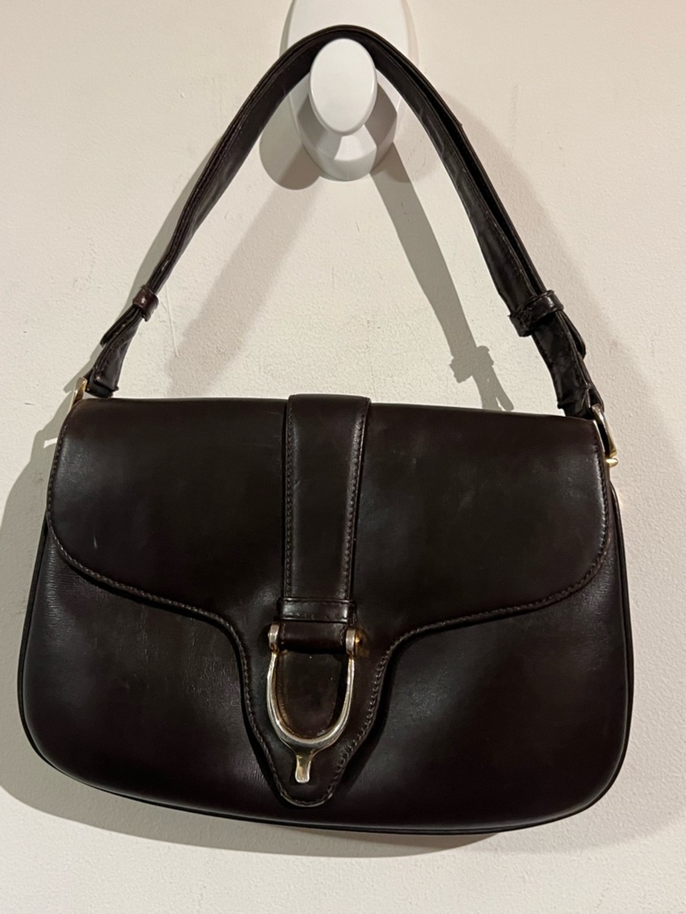 Gucci vintage brown leather bag
